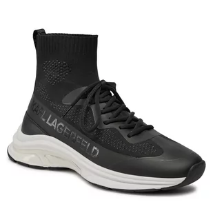 Sneakersy KARL LAGERFELD KL53141 Black Knit Textile K00 - Półbuty męskie - miniaturka - grafika 1