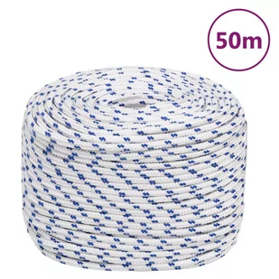 vidaXL Linka żeglarska, biała, 6 mm, 50 m, polipropylen - Pasmanteria - miniaturka - grafika 1