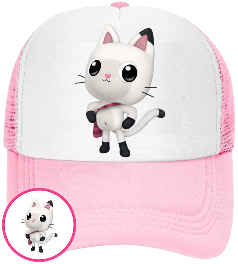 CZAPKA Z DASZKIEM KOCI DOMEK GABI DLA DZIECI LATO RÓŻOWA BEJSBOLÓWKA