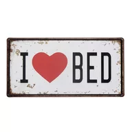 Dekoracje domu - Tabliczka Dekoracyjna Metalowa I Love Bed - miniaturka - grafika 1