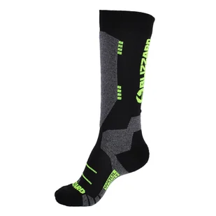 Skarpety narciarskie Blizzard Wool Sport Ski Merino black/green - Skarpety termoaktywne - miniaturka - grafika 1