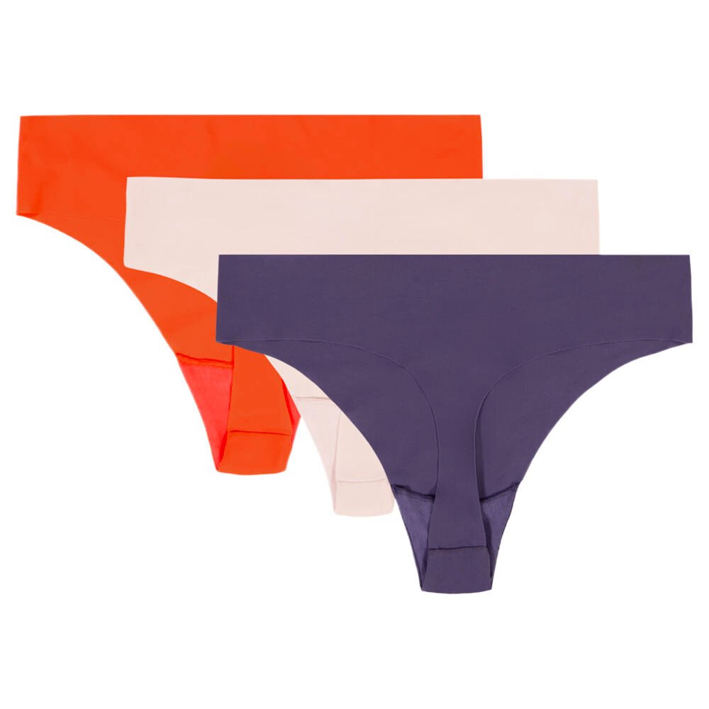 Stringi damskie Under Armour Pure Stretch No Show Thong -Solid 3Pack Purple Luxe S