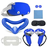 Akcesoria do bielizny - Silikonowa osłona ochronna do zestawu słuchawkowego Quest 2 VR, osłona twarzy, opaska na oczy, uchwyt do VR Acces Niebieski - miniaturka - grafika 1
