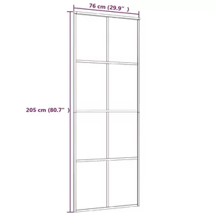 Drzwi przesuwne, czarne, 76x205 cm, szkło ESG i aluminium - Drzwi wewnętrzne - miniaturka - grafika 6