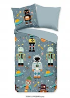 Pościel dla dzieci - Pościel dla dziecka 135x200 kosmos robot ufo kosmonatua bawełna 100% - miniaturka - grafika 1