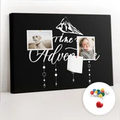 Tablice i flipcharty - Szkolna Tablica korkowa 60x40 cm, Kolorowe Pinezki, wzór Cytat z podróży - miniaturka - grafika 1