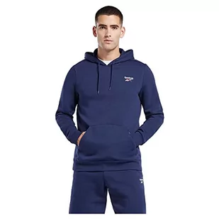 Reebok Męska bluza z kapturem z logo po lewej stronie, Vector Navy, L, Vector Navy, L - Bluzy męskie - miniaturka - grafika 1
