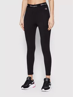 Spodnie damskie - Champion Legginsy Crop 115338 Czarny Athletic Fit - grafika 1