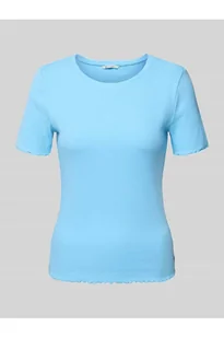 T-shirt o kroju slim fit z mieszanki bawełny - Tom Tailor Denim - Koszulki i topy damskie - miniaturka - grafika 1