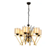 Lampy sufitowe - Żyrandol na łańcuchu VARANA 6xE27/40W/230V czarny/złoty - miniaturka - grafika 1