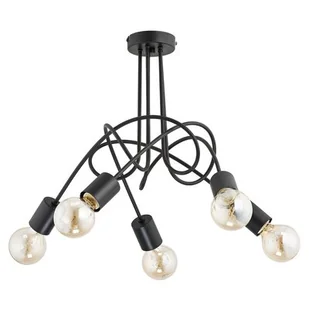 Alfa Lampa wisząca zwis Tango 5x60W E27 czarna 23175 - Lampy sufitowe - miniaturka - grafika 1