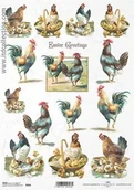 Decoupage - Papier ryżowy ITD A4 R846 kury Wielkanoc - miniaturka - grafika 1
