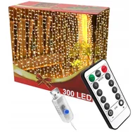 Pozostałe oświetlenie - Kurtyna Świetlana 300 Led 3X3M Kolor Ciepły Pilot - miniaturka - grafika 1