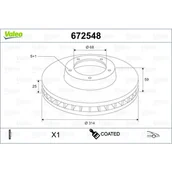 Tarcze hamulcowe - Tarcza hamulcowa VALEO 672548 - miniaturka - grafika 1