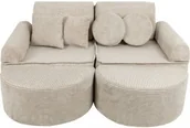 Fotele i pufy dla dzieci - Pocket Sofa Max Aesthetic Ecru - MeowBaby - miniaturka - grafika 1