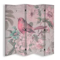 Parawany - Parawan pokojowy FEEBY, Ptak i kwiaty 5, Obrotowy 180x170cm 5-częściowy - miniaturka - grafika 1