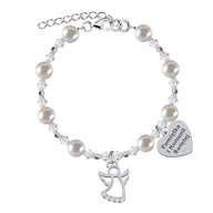 Biżuteria dla dzieci - I KOMUNIA ŚWIĘTA Bransoletka z Aniołem srebro GRAWER - miniaturka - grafika 1