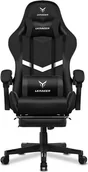 Fotele gamingowe - LUCKRACER fotel gamingowy fotel biurowy fotel gamingowy ergonomiczny z poduszką lędźwiową poduszką zagłówka fotel gamingowy z regulacją wysokości udźwig 150 kg, podnóżek czarny - miniaturka - grafika 1