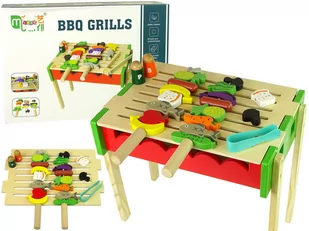 Drewniany Grill Akcesoria Barbecue Szaszłyki Grillowanie Pieczenie - Zabawki AGD - miniaturka - grafika 1