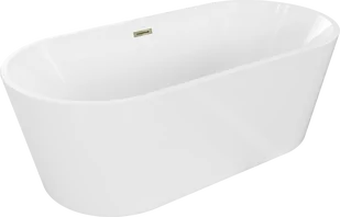 Mexen Luna wanna wolnostojąca 170 x 80 cm, biała, przelew złoty - 52031708000-50 - Wanny - miniaturka - grafika 1