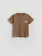 Bluzki dla niemowląt - Reserved - Bawełniany t-shirt - brązowy - miniaturka - grafika 1