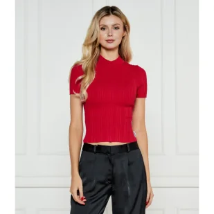 HUGO Bluzka Sarpharim Cropped Fit - Bluzki damskie - miniaturka - grafika 1