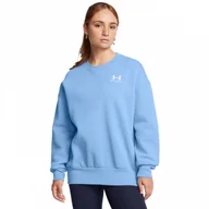 Bluzy damskie - Damska bluza dresowa nierozpinana bez kaptura Under Armour UA Icon Fleece OS Crew - niebieska - miniaturka - grafika 1