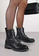 Botki damskie - Czarne Botki Workery w Klasycznym Stylu Sorrie - miniaturka - grafika 1