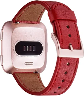 PASEK DO ZEGARKA Fitbit Versa/Versa 2/LITE/SE CZERWONY SKÓRA NATURALNA - Akcesoria do smartwatchy - miniaturka - grafika 1