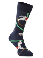 Skarpetki damskie - Unabux - skarpety z drobnej dzianiny, niebieski|wielokolorowy - miniaturka - grafika 1