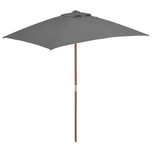 vidaXL Parasol ogrodowy na drewnianym słupku, 150 x 200 cm, antracyt - Parasole ogrodowe - miniaturka - grafika 1