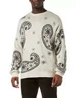 Bluzy męskie - Trendyol Męska bluza z okrągłym dekoltem, gładka, oversize, beżowa, S, BEŻOWY, S - miniaturka - grafika 1