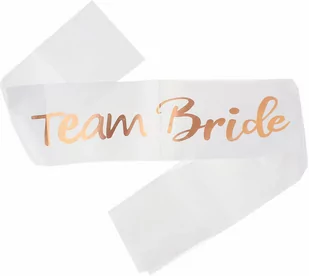 Biała szarfa z napisem Team Bride - 1 szt. - Wieczór panieński i kawalerski - miniaturka - grafika 1