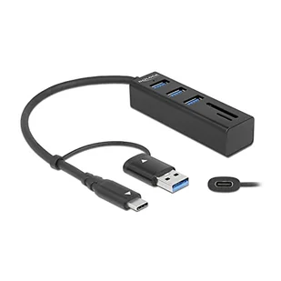 Delock 3 porty USB 3.2 Gen 1 Hub + SD i czytnik kart Micro SD - Czytniki kart pamięci - miniaturka - grafika 1