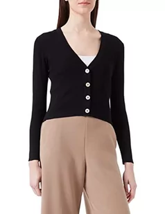 JdY Damska kurtka z dzianiny Jdydonnel L/S Cardigan Noos KNT, czarny, XS - Kurtki damskie - miniaturka - grafika 1