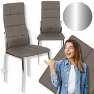 Krzesła - Krzesło Tapicerowane Kuchenne Do Jadalni Kuchni Salonu Szare Ekoskóra Molly - miniaturka - grafika 1