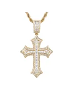 Naszyjniki męskie - ICED STUFF Zawieszka 2pac Cross Złoty - miniaturka - grafika 1