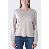 Koszulki i topy damskie - Koszulka bawełniana damska z długim rękawem Carhartt Lightweight Pocket - miniaturka - grafika 1