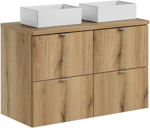 Zestaw meblowy 100cm z blatem i 2 umywalkami nablatowymi Gaja - Meble łazienkowe - miniaturka - grafika 1