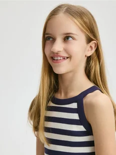Reserved - Top w paski - granatowy - Koszulki dla dziewczynek - miniaturka - grafika 1