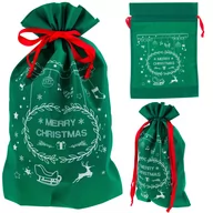 Opakowania i torebki na prezenty - WOREK NA PREZENTY mikołaja ŚWIĄTECZNY TORBA PREZENTOWA OPAKOWANIE ZIELONY - miniaturka - grafika 1