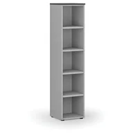 Regały biurowe - Regał biurowy PRIMO GRAY, 1781 x 400 x 420 mm, szary/grafit - miniaturka - grafika 1