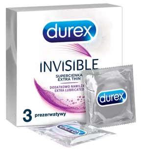 Durex Invisible dodatkowe nawilżenie 3 szt. - Prezerwatywy - miniaturka - grafika 1