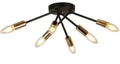 Lampy sufitowe - Candellux Lampa sufitowa czarno-złota 6x40W E14 Tiara 36-79718 36-79718 - miniaturka - grafika 1