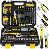 Klucze i nasadki - Zestaw narzędziowy klucze nasadowe wkrętaki bity młotek 128 el. WMC - miniaturka - grafika 1