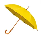 Parasole - Automatyczna parasolka z drewnianą rączką, żółta - miniaturka - grafika 1