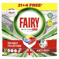Środki do prania - Fairy Platinum Plus All In One Kapsułki Do Zmywarki Lemon 25 Sztuk - miniaturka - grafika 1