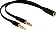 Złącza, przejściówki, adaptery - Adapter AV Delock Jack 3.5mm - Jack 3.5mm x2 czarny (65967) - miniaturka - grafika 1
