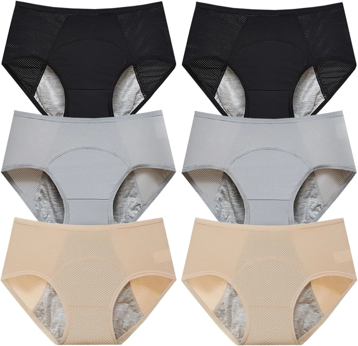 Majtki menstruacyjne S Mid High Waist chłonne 6 sztuk Stil2