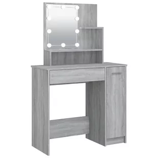 Lumarko Toaletka z LED, szary dąb sonoma, 86,5x35x136 cm - Toaletki - miniaturka - grafika 1